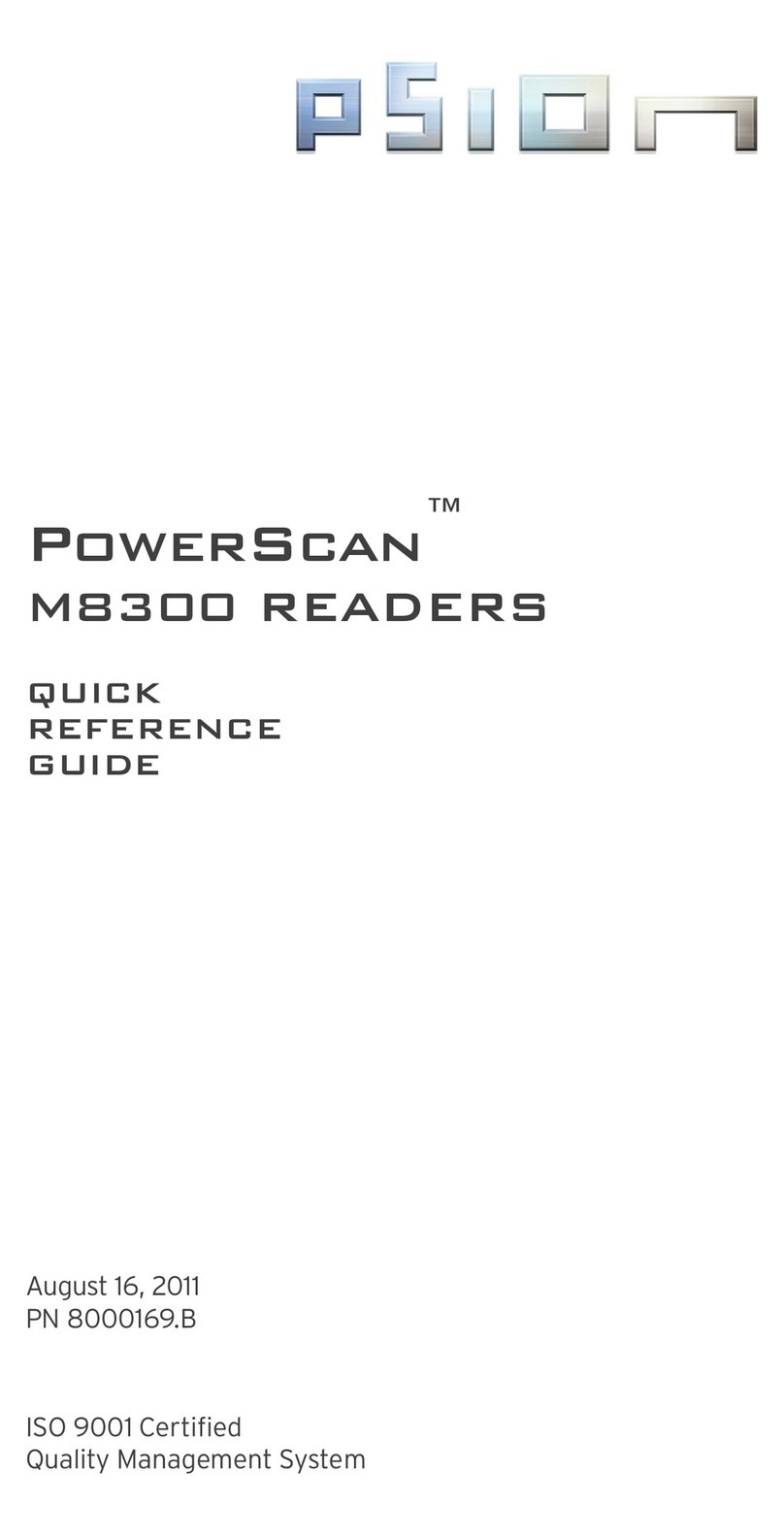 Psion PowerScan M8300 series Quick reference guide