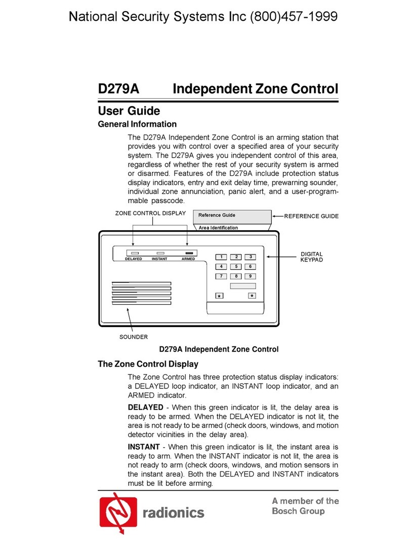 Radionics D279A User manual