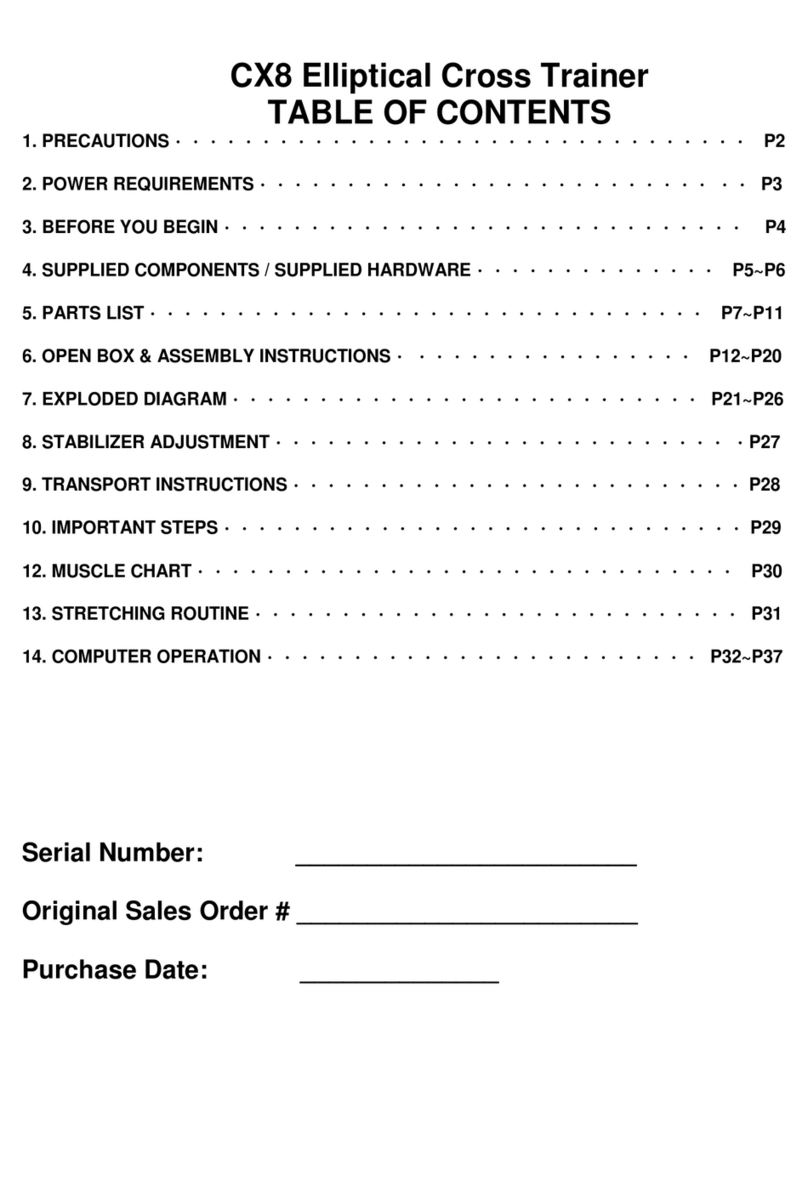 Landice CX8 user guide