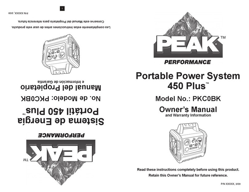 Peak Performance PKC0BK owner's manual