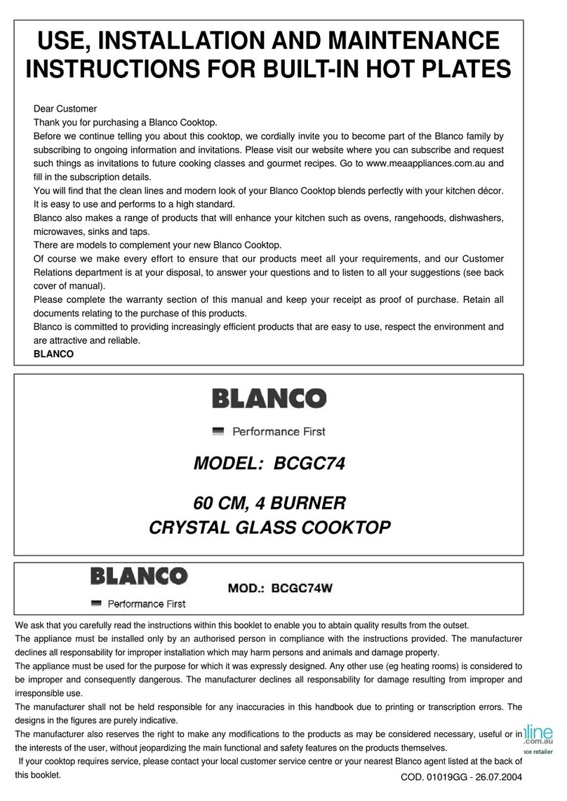 Blanco BCGC74 - BCGC52 Technical manual