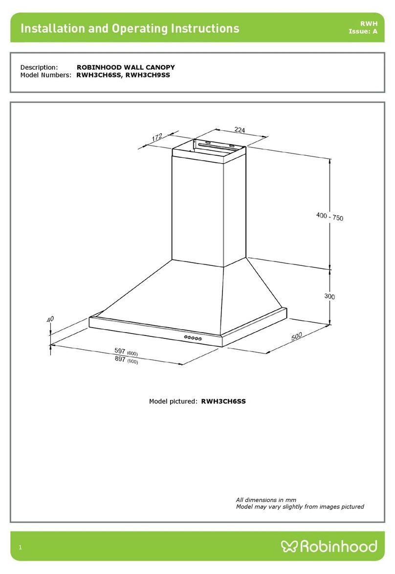 ROBINHOOD RWH3CH6SS Installation and operation instructions