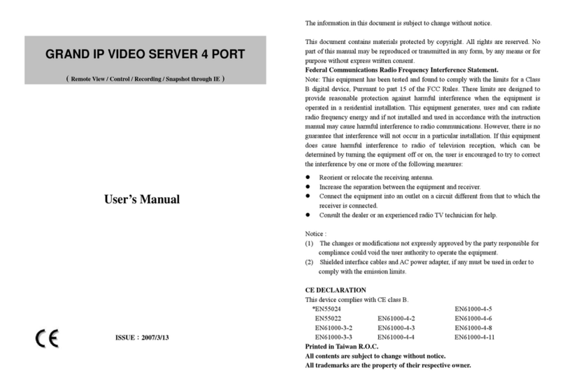 Grand IP VIDEO SERVER user manual