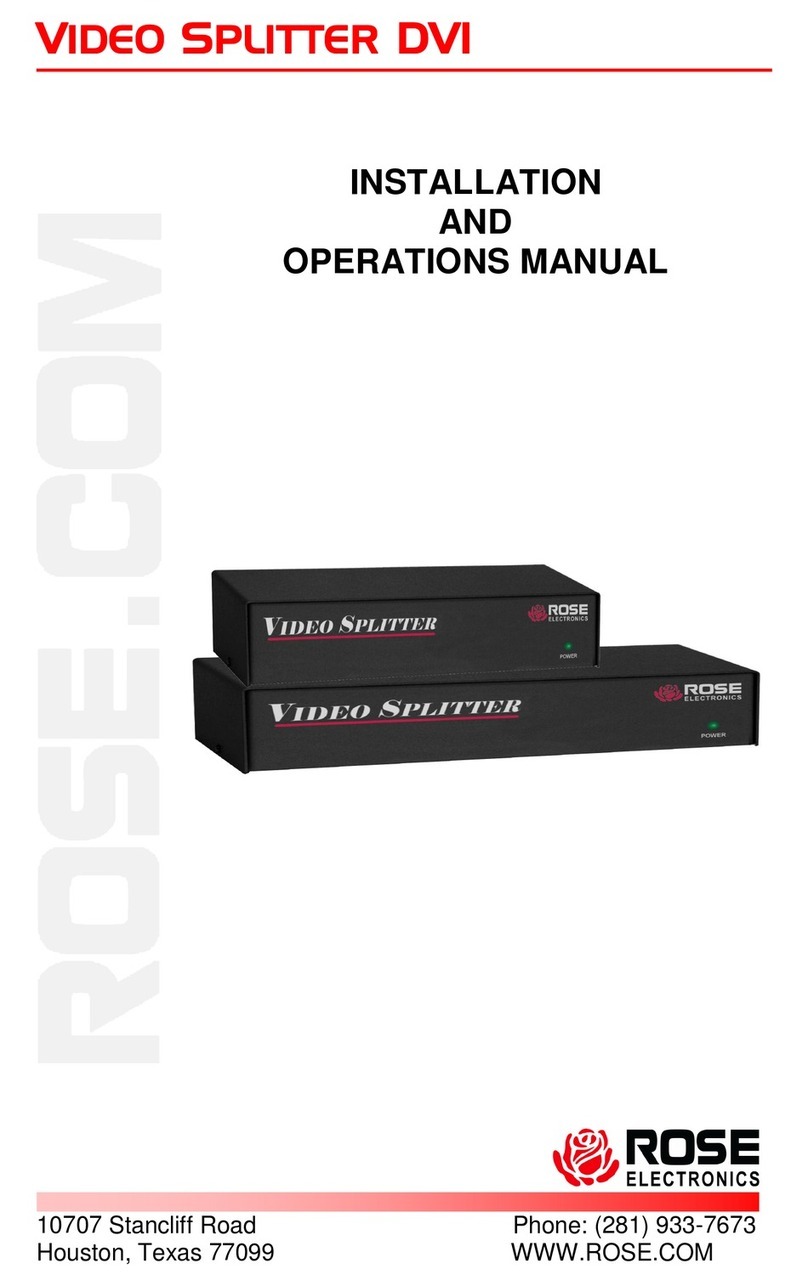 Rose electronics VSP-2DVI Installation and operation manual Rose electronics VSP-2DVI Installation and operation manual