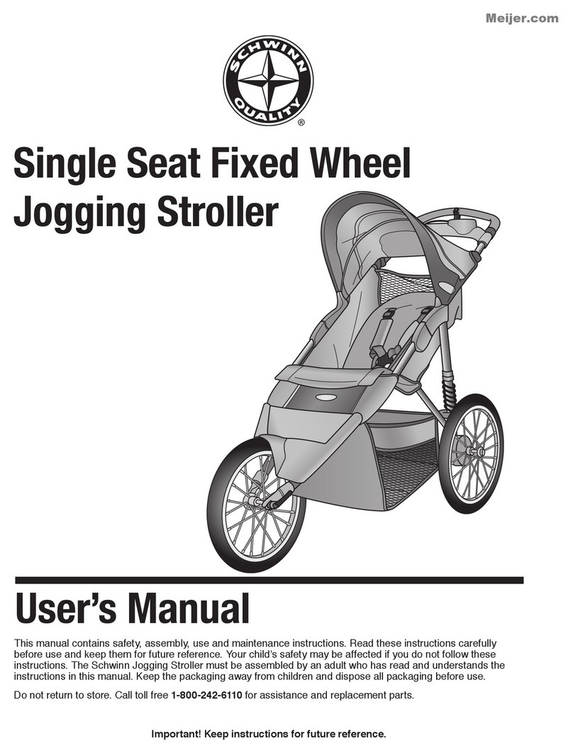 Schwinn Single Seat Fixed Wheel Jogging Stroller user manual
