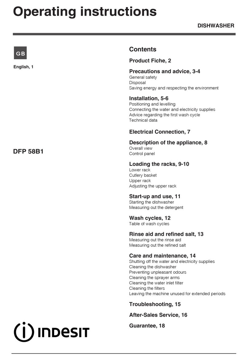 Indesit DFP 58B1 operating instructions