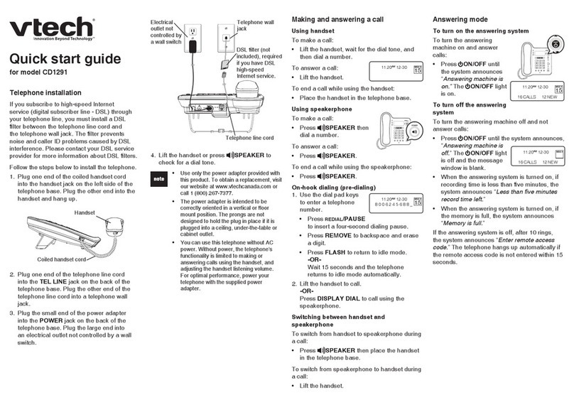V-tech CD1291 User manual V-tech CD1291 User manual