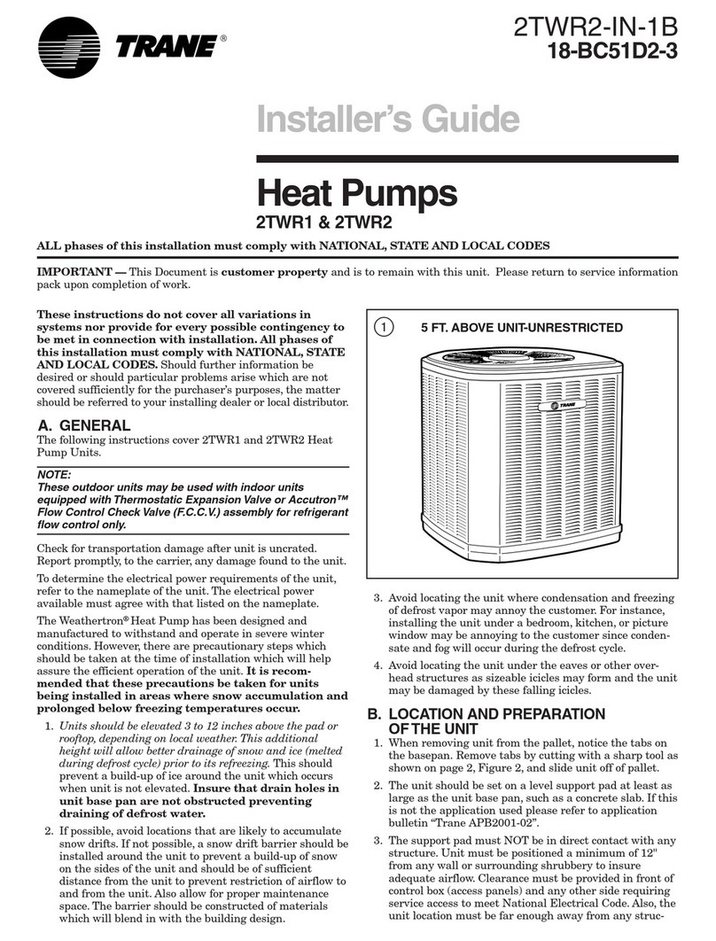 Trane 2TWR1 Installer's guide