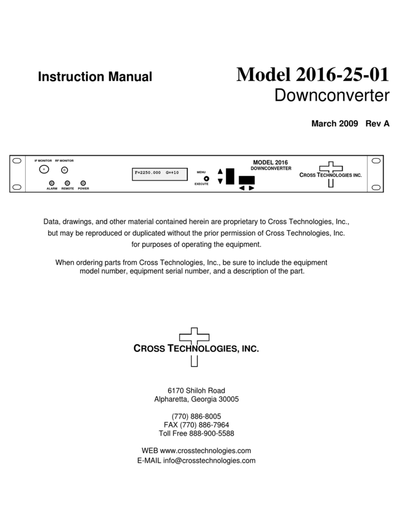 Cross Technologies 2016-25-01 User manual