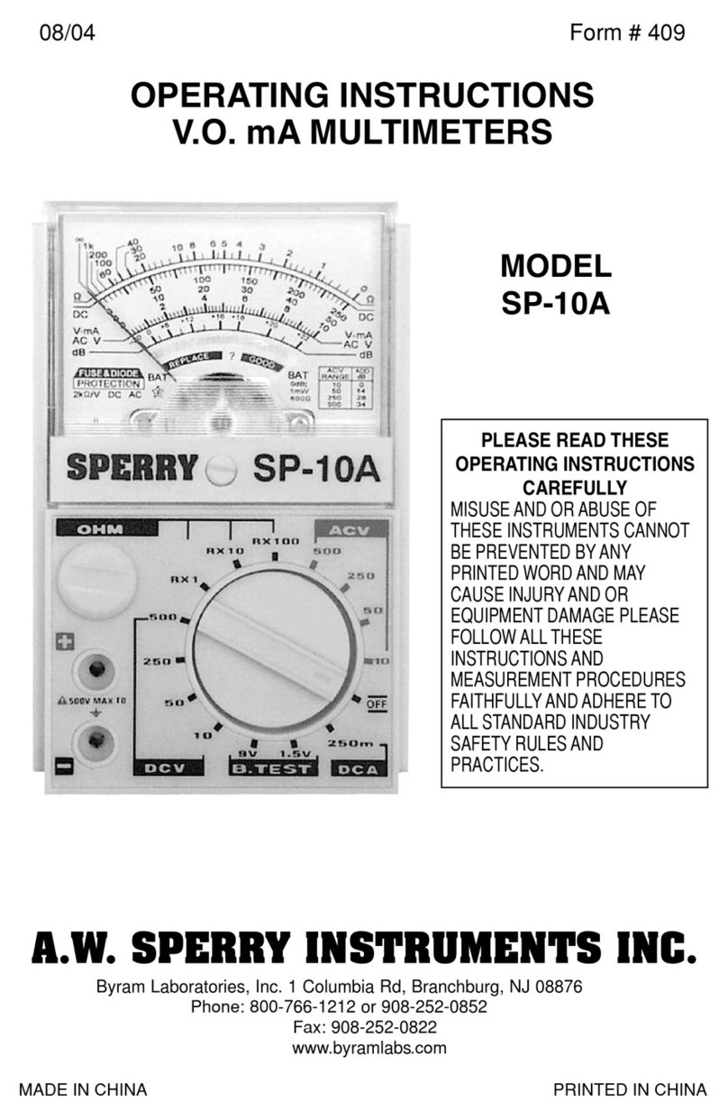 Sperry instrument SP-10A operating instructions