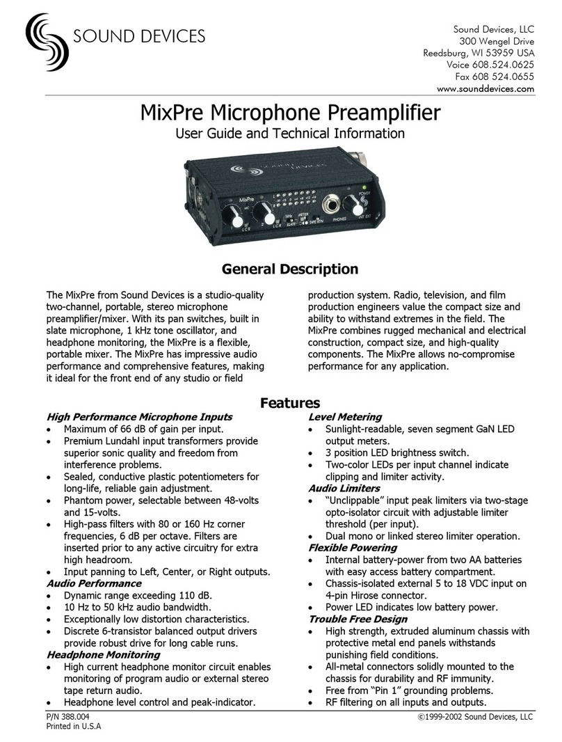 Sound Devices MixPre User manual