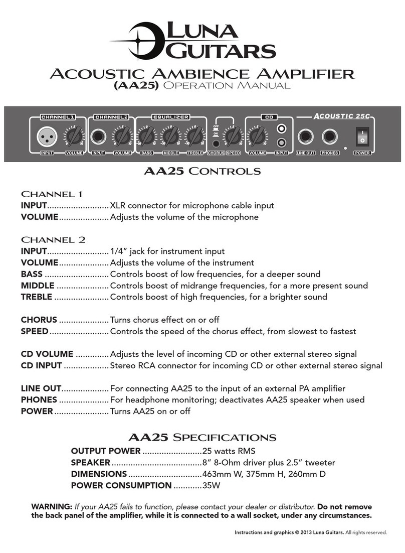 Luna Guitars AA25 Operation manual