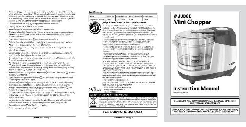 Judge JEA49 instruction manual