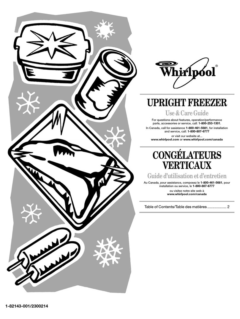 Whirlpool UPRIGHT FREEZER Use & care guide