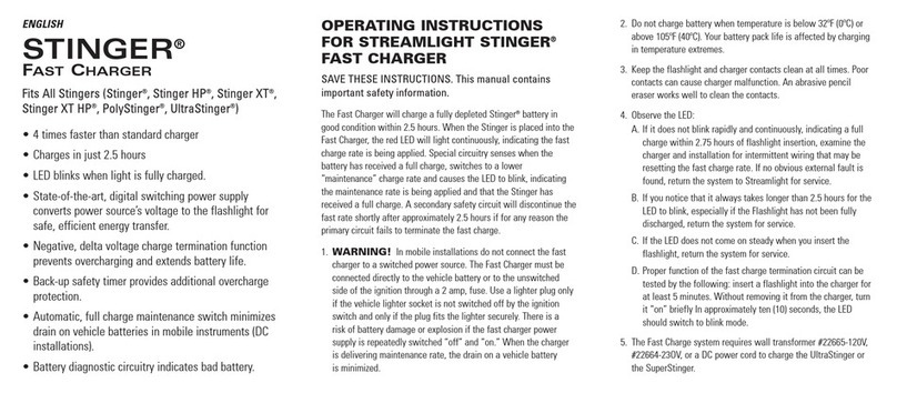 StreamLight FAST CHARGER operating instructions