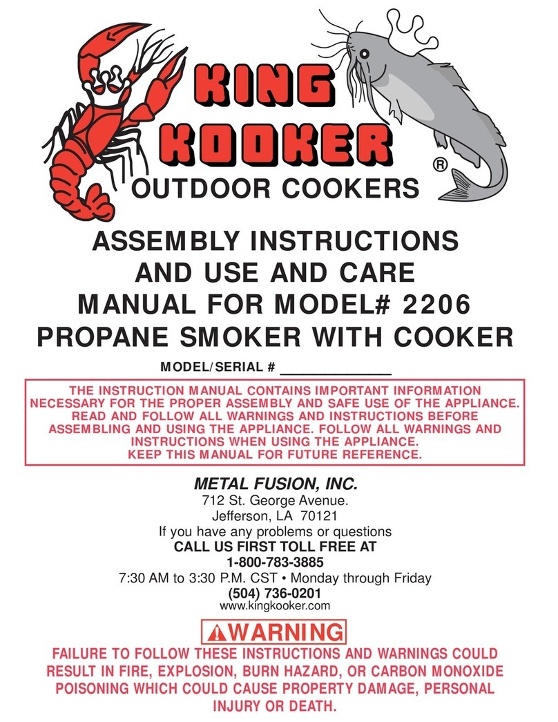 King Kooker 2206 Assembly instructions and use and care manual