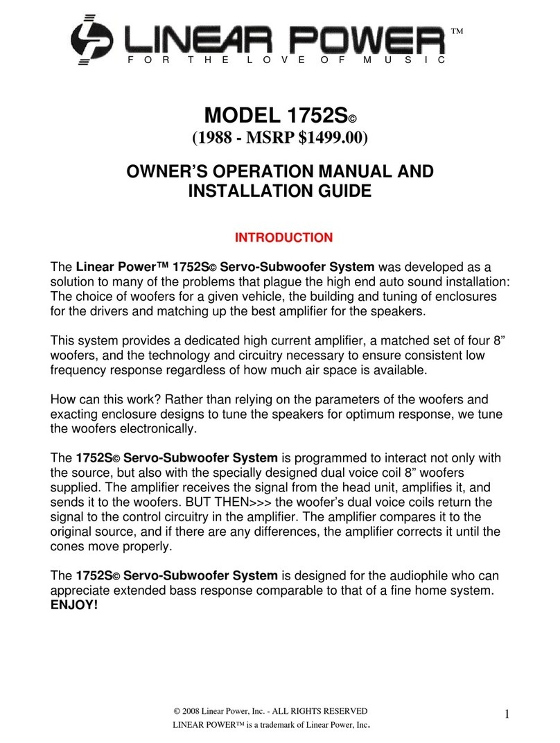 Linear Power 1752S Owner's operation manual and installation guide