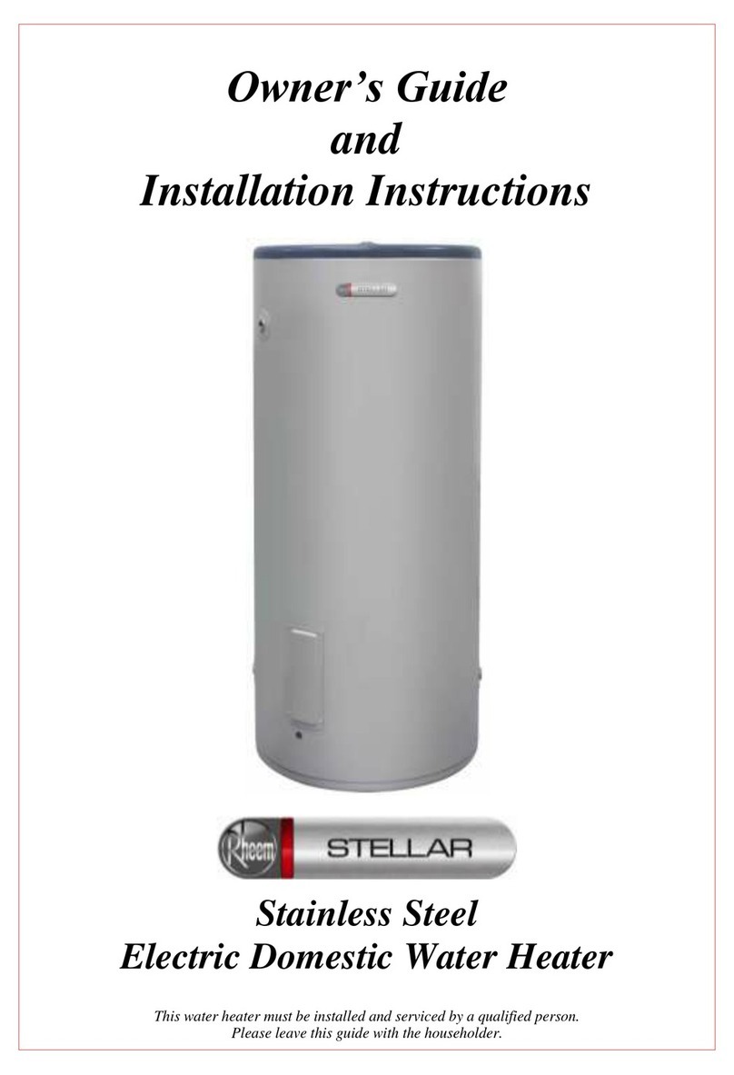 Rheem Stellar Owner's guide and installation instructions Rheem Stellar Owner's guide and installation instructions