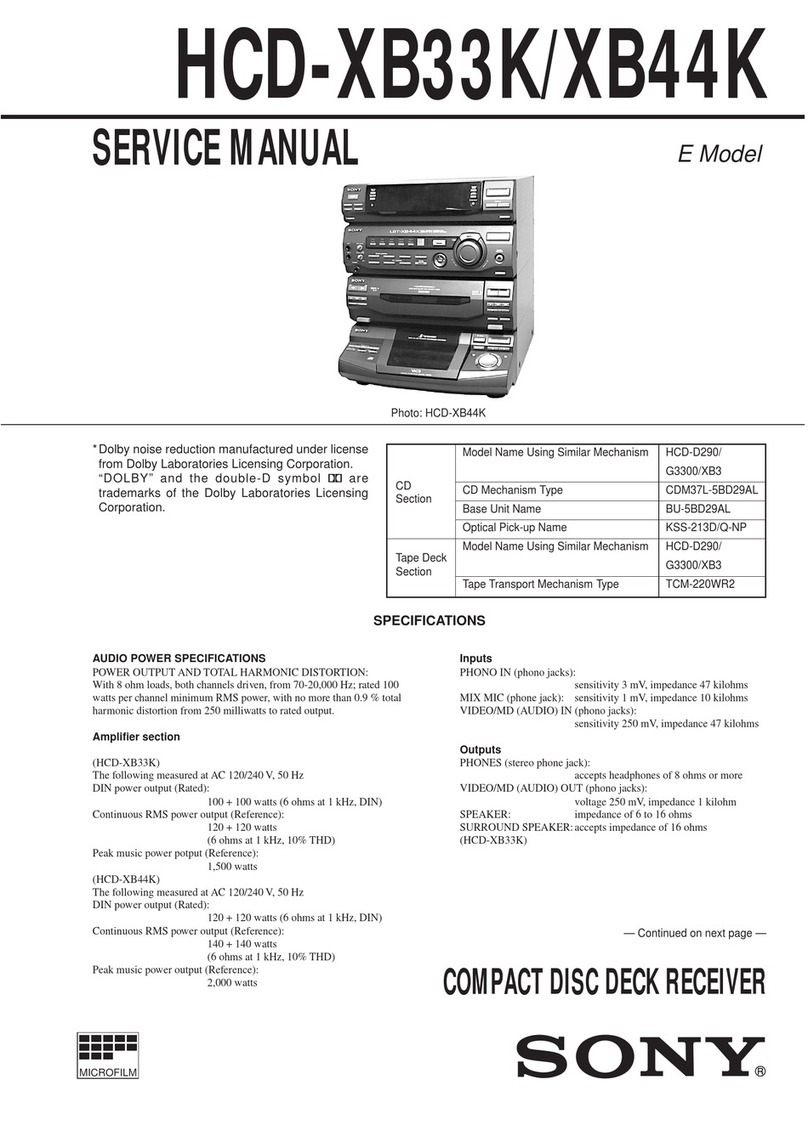Sony HCD-XB33K User manual