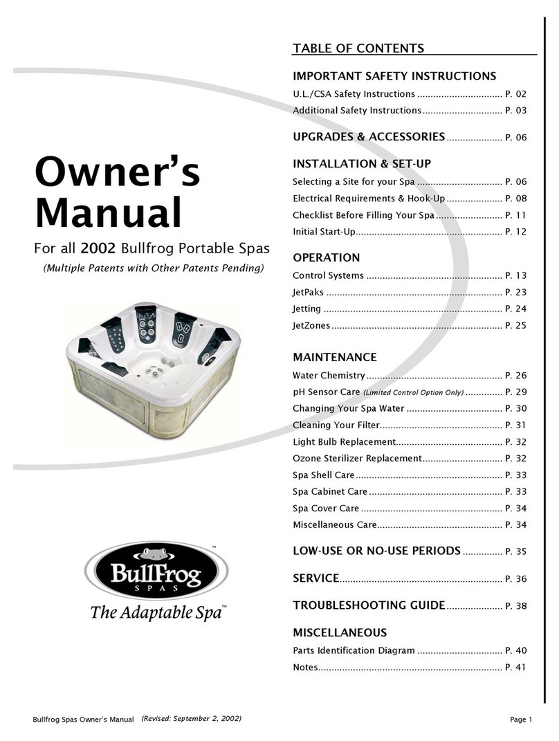 BullFrog 2002 Spas User manual BullFrog 2002 Spas User manual