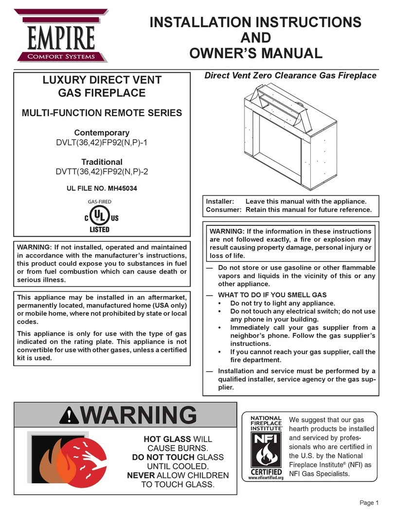 Empire Comfort Systems DVLT series Installation instructions and owner's manual Empire Comfort Systems DVLT series Installation instructions and owner's manual