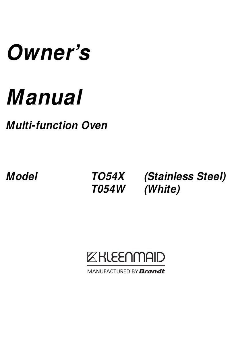 Kleenmaid TO54X owner's manual