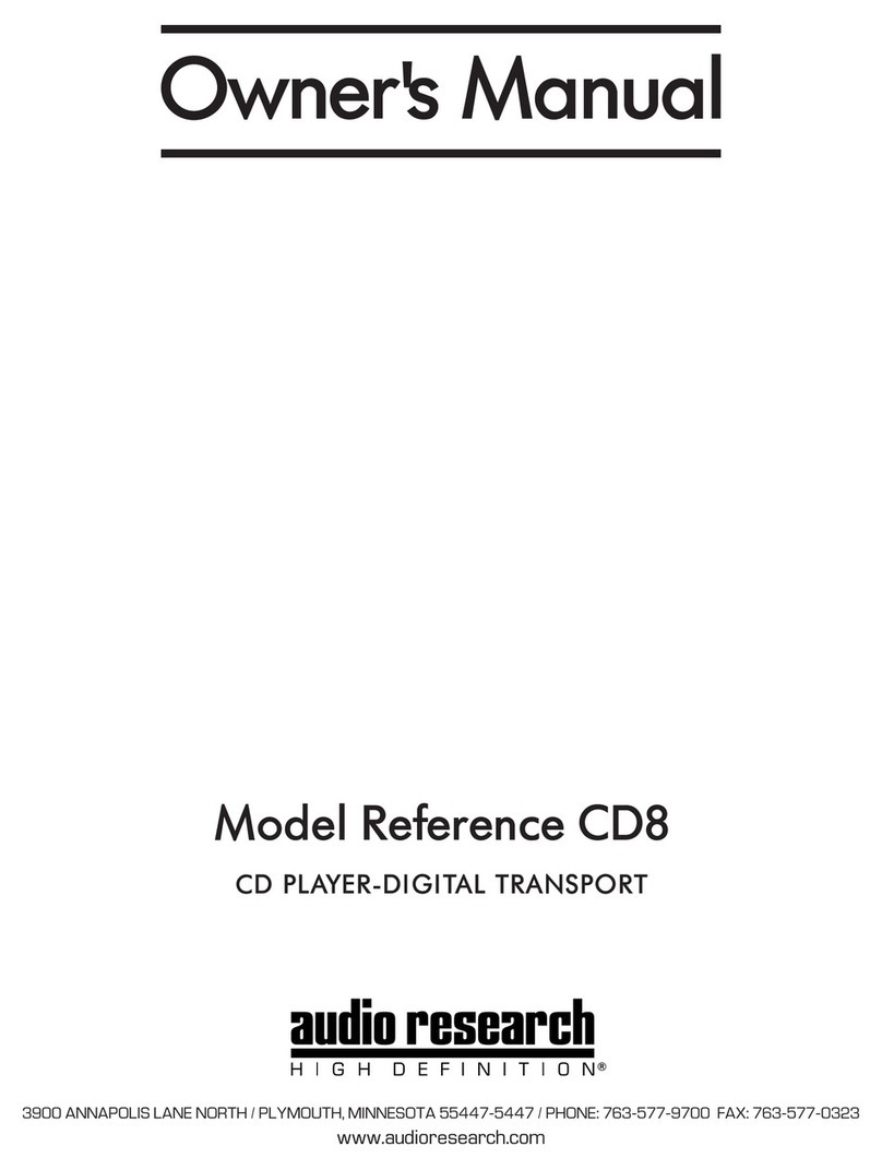 Audio Research Reference CD8 User manual