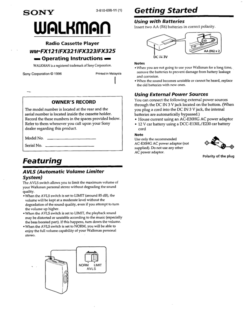 Sony Walkman WM-FX121 User manual