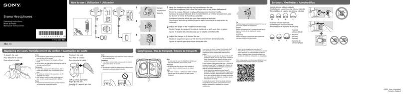 Sony XBA-H3 operating instructions