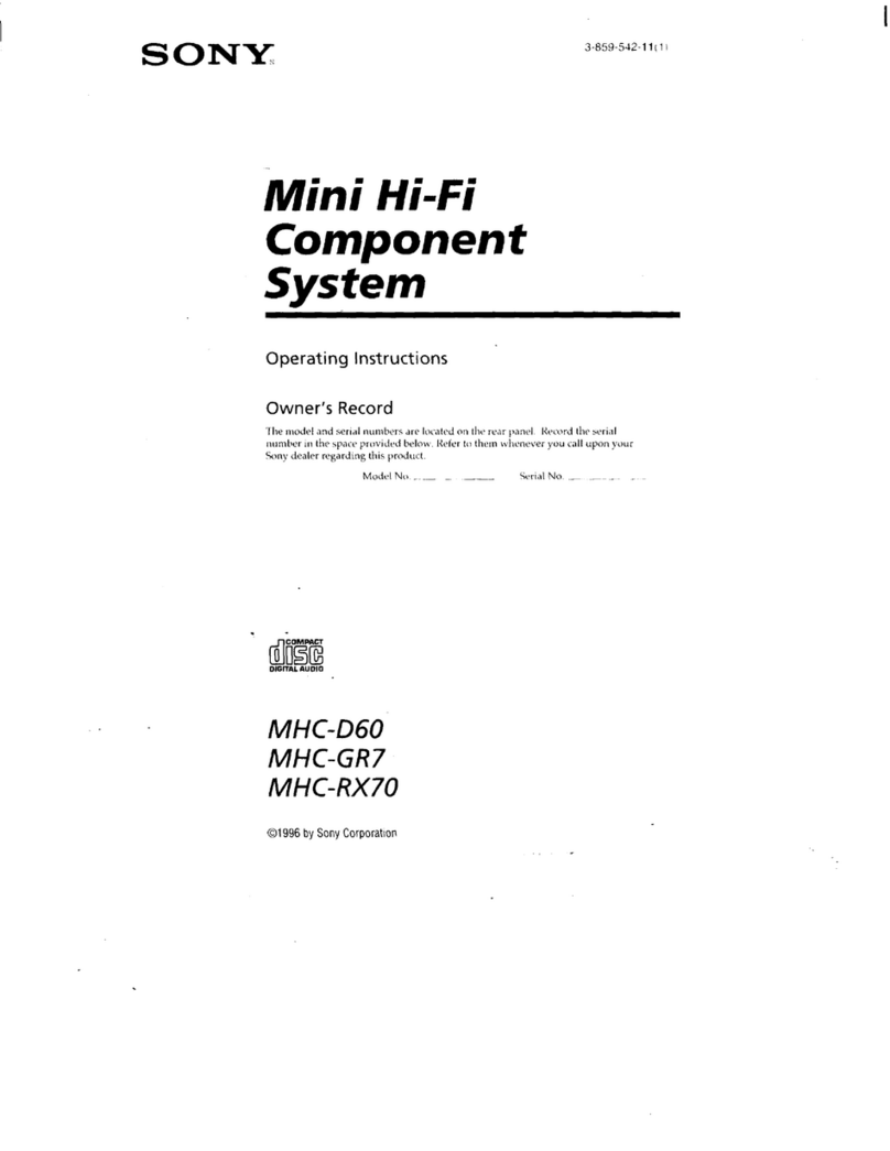 Sony MHC-D60 operating instructions