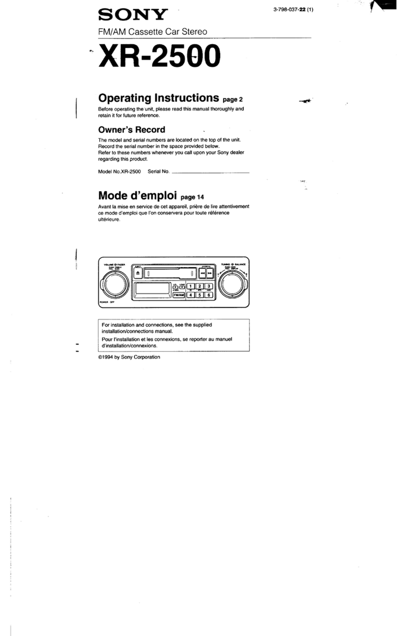 Sony XR-2500 operating instructions