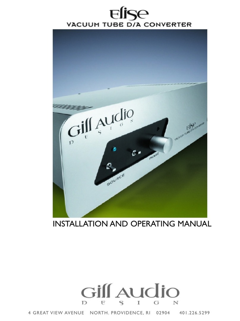 Gill Audio Elise Installation and operating manual