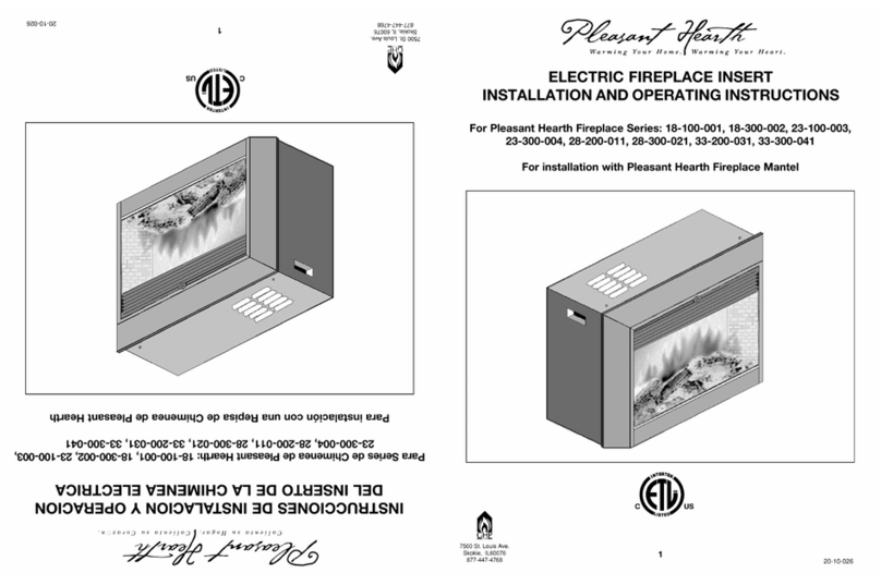 pleasant hearth 18-100-001 Installation and operating instructions