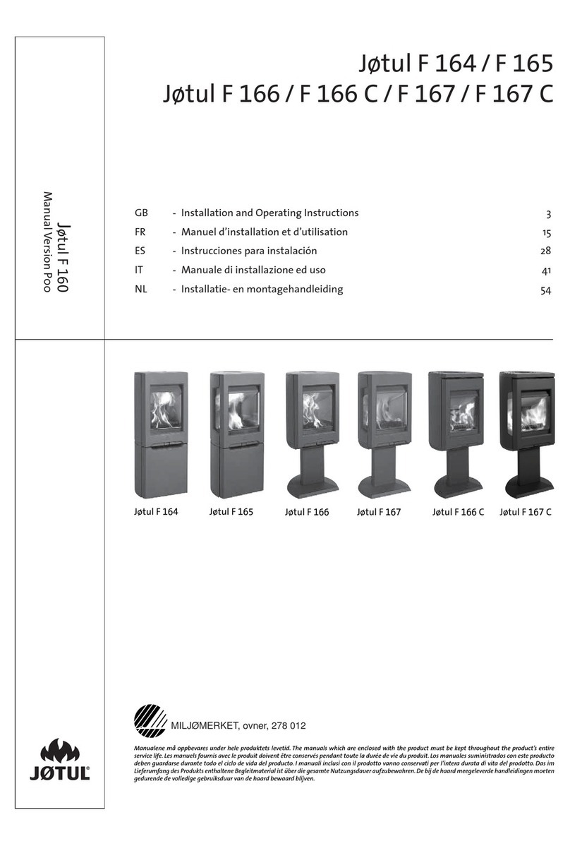Jøtul F 166 C Installation and operating instructions