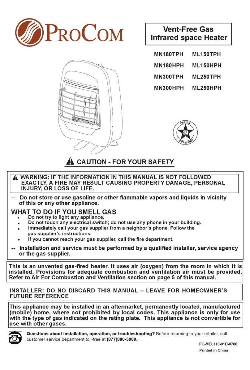 Procom MN180TPH Installation instructions