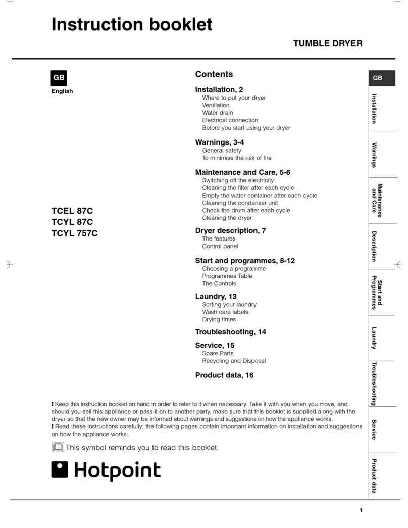 Hotpoint TCEL 87C User manual