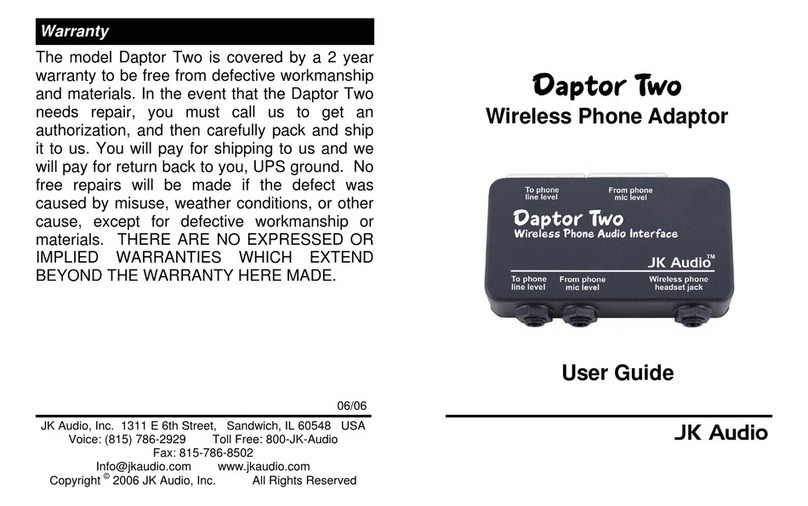 JK Audio Daptor Two user guide