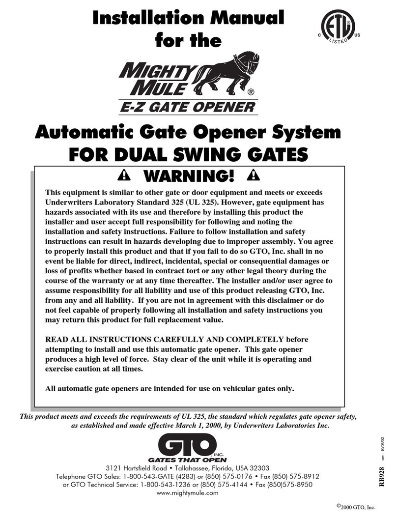 Mighty Mule Automatic Gate Opener SystemFOR DUAL SWING... User manual