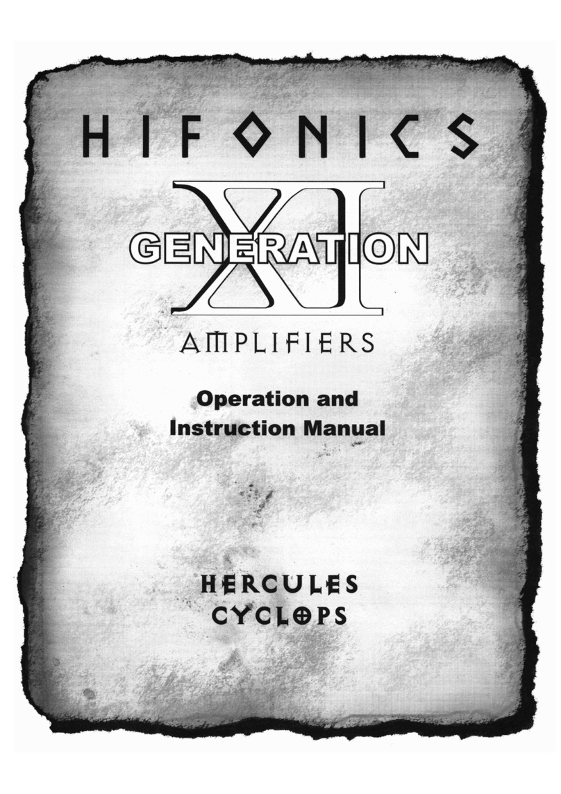 Hifonics Generation XI Operation and instruction manual
