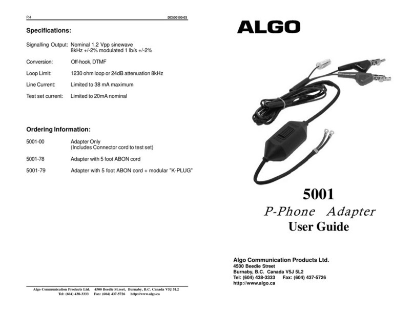 Algo 5001 user guide