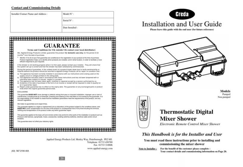 Creda Pumped Installation and user guide