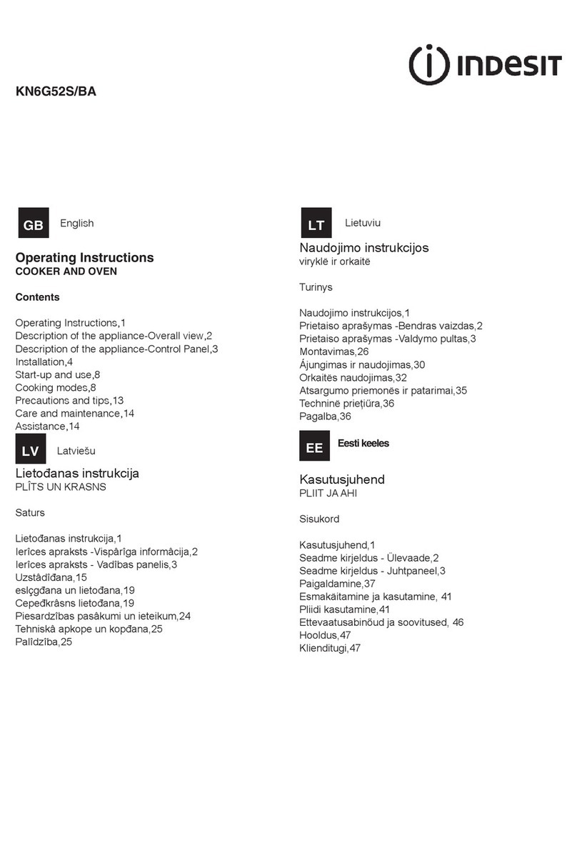 Indesit KN6G52S/BA operating instructions