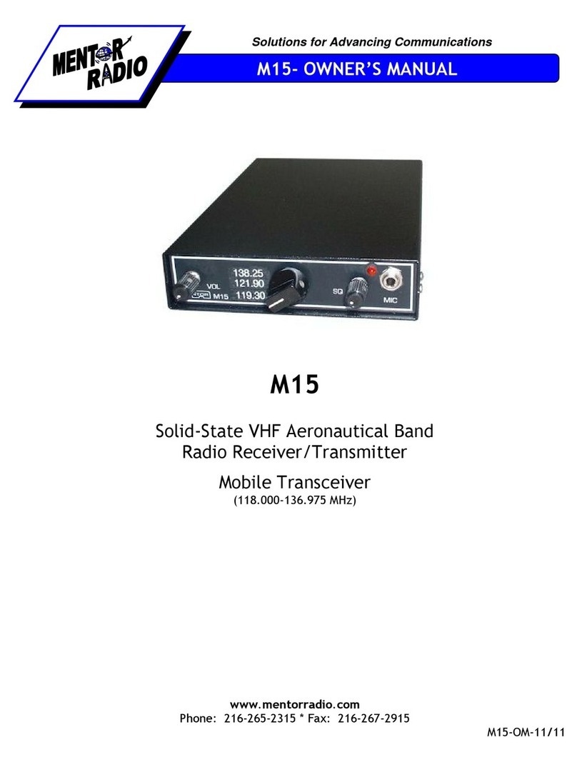 Mentor radio M15 owner's manual