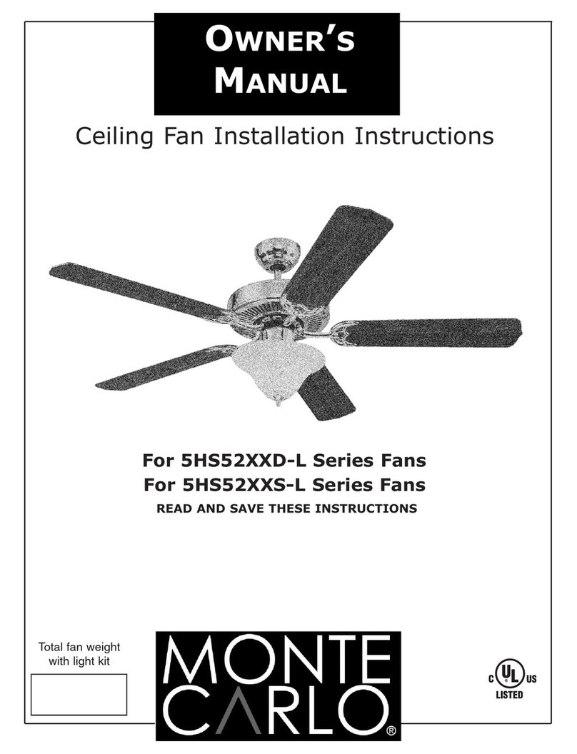 Monte Carlo Fan Company 5HS52XXD-L Series owner's manual