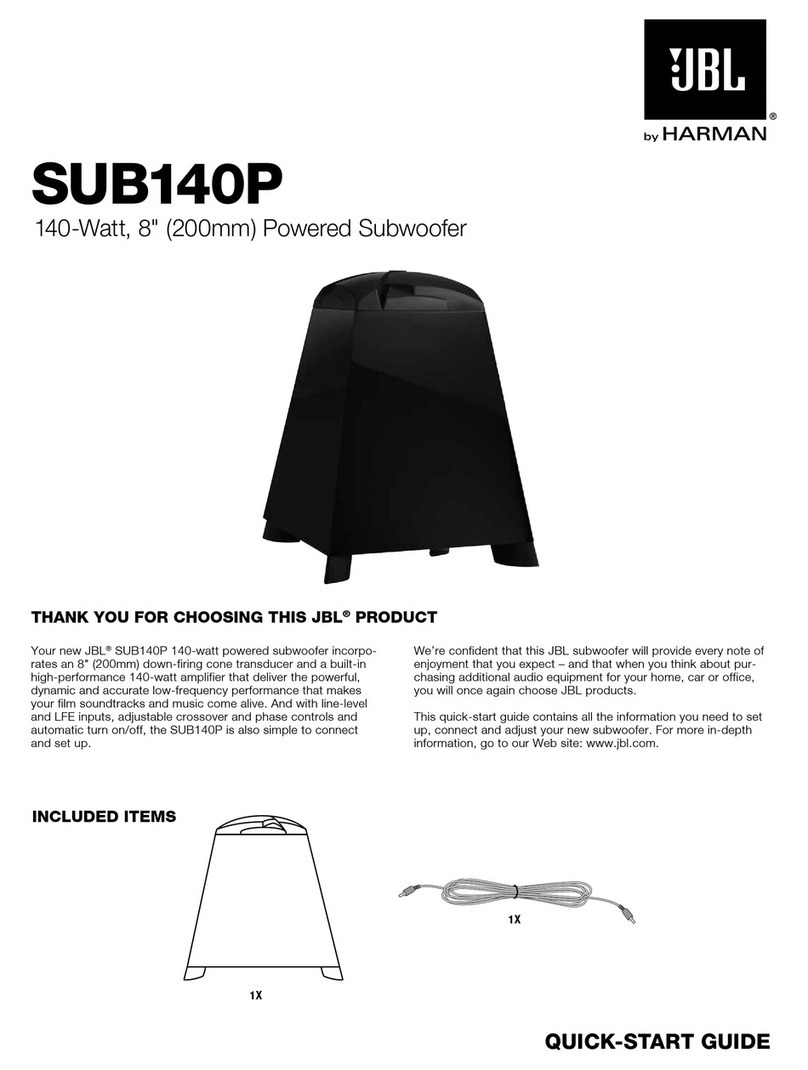 JBL SUB140P quick start guide