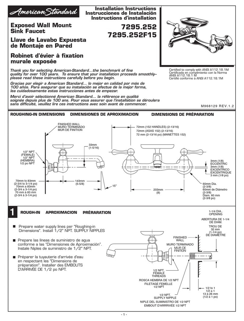 American Standard 7295.252 installation instructions