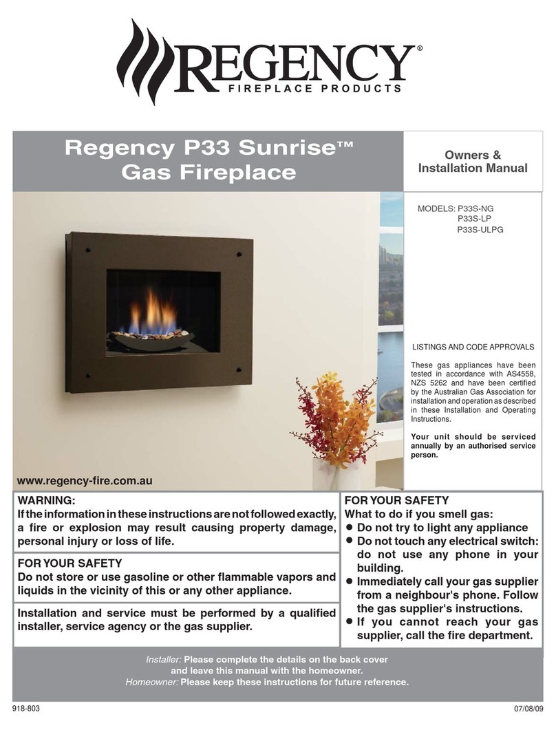 Regency P33S-NG Owners & installation manual