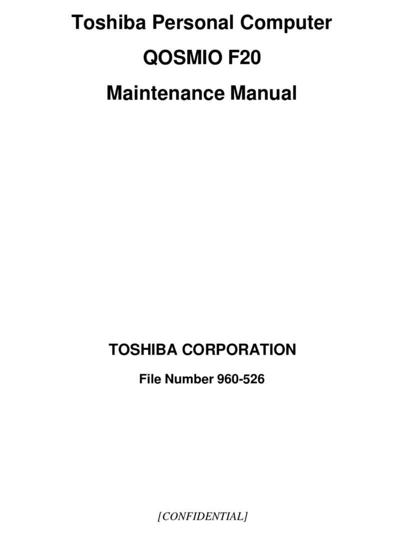 Toshiba QOSMIO F20 Series Maintenance manual