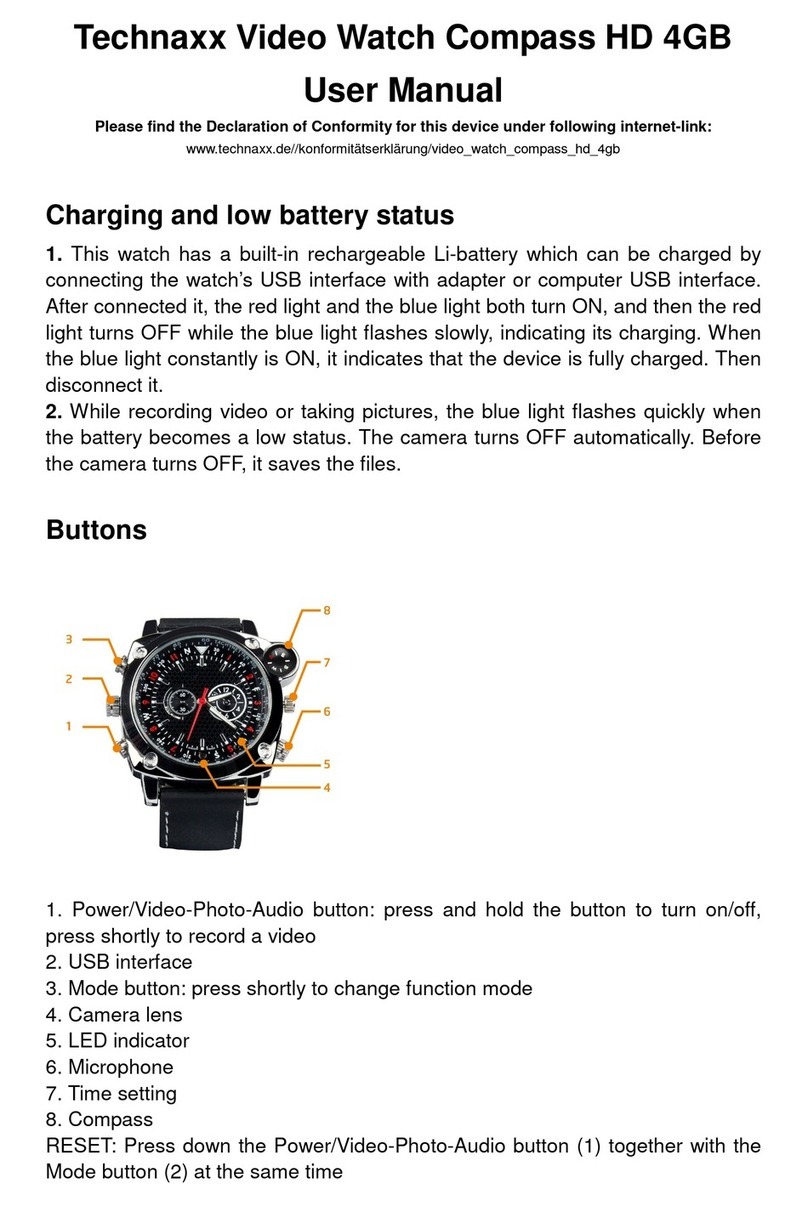 Technaxx Video Watch Compass HD User manual Technaxx Video Watch Compass HD User manual