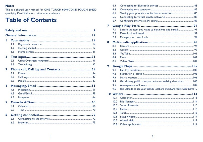 Alcatel ONE TOUCH 6040X User manual